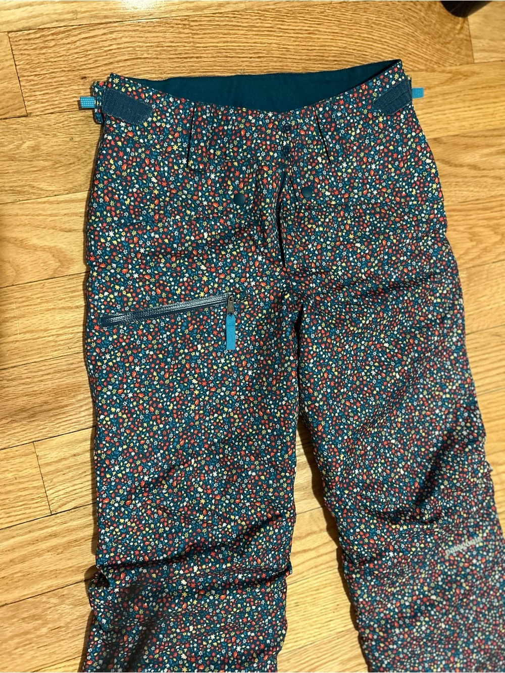 Patagonia Girls Floral Print Navy Snow Pants